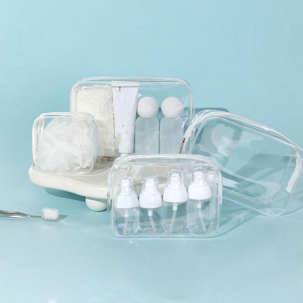 Transparent Printing Travel Organizer Multifunctional Clear Makeup Pouch Portable PVC Wash Bags