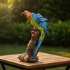 Papageienfigur geschnitzt mit Baumstamm-Basis Vogelstatue