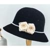 Hat for Women French Retro Style Pearl Flower Fisherman Hat Summer Travel Sun Protection Sun Hat Korean Style