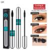 Silver Tube Mascara Waterproof Slender Thick Curled Eyelash Primer 2 In 1 Double Effect Mascara