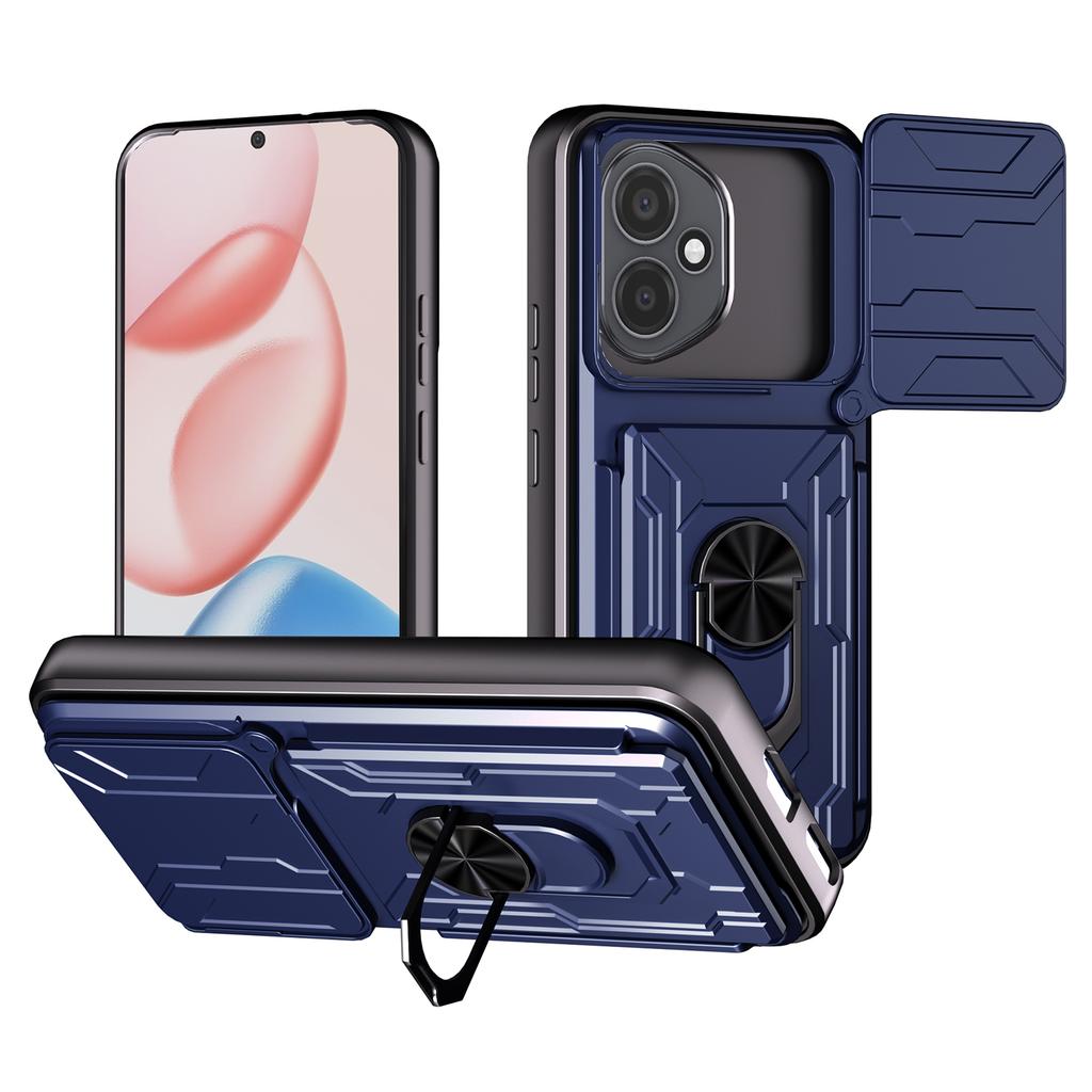 Für Honor 400 5G (Global) Hülle PC+TPU mit Ständer Handy-Rückseite mit Kameraschieber