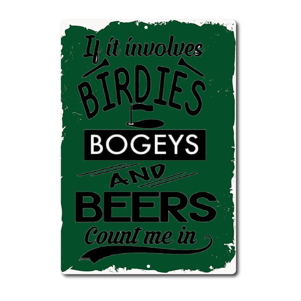 

Golf Sign Funny Metal Tin Wall Man Bar Cave Decor Beer Golfer GOLF Ball 8x12