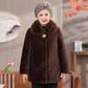 Velvet Mid-Length Winter Coat for Middle-Aged & Elderly Women - Warm Cotton Jacket for Grandma