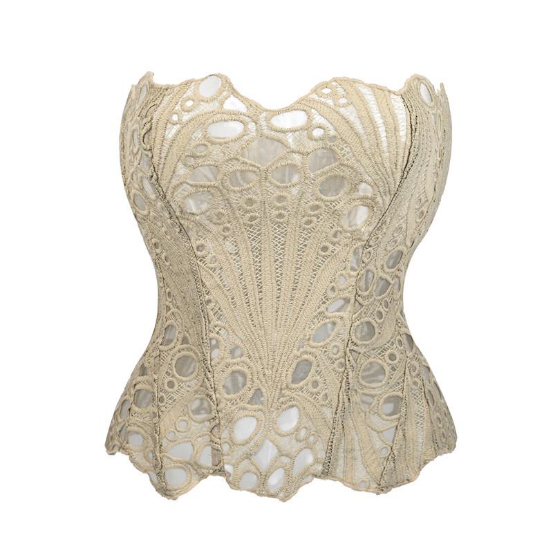 Flower Fairy Bestseller: Irregular Lace Mesh Double Layer Fishbone Court Corset