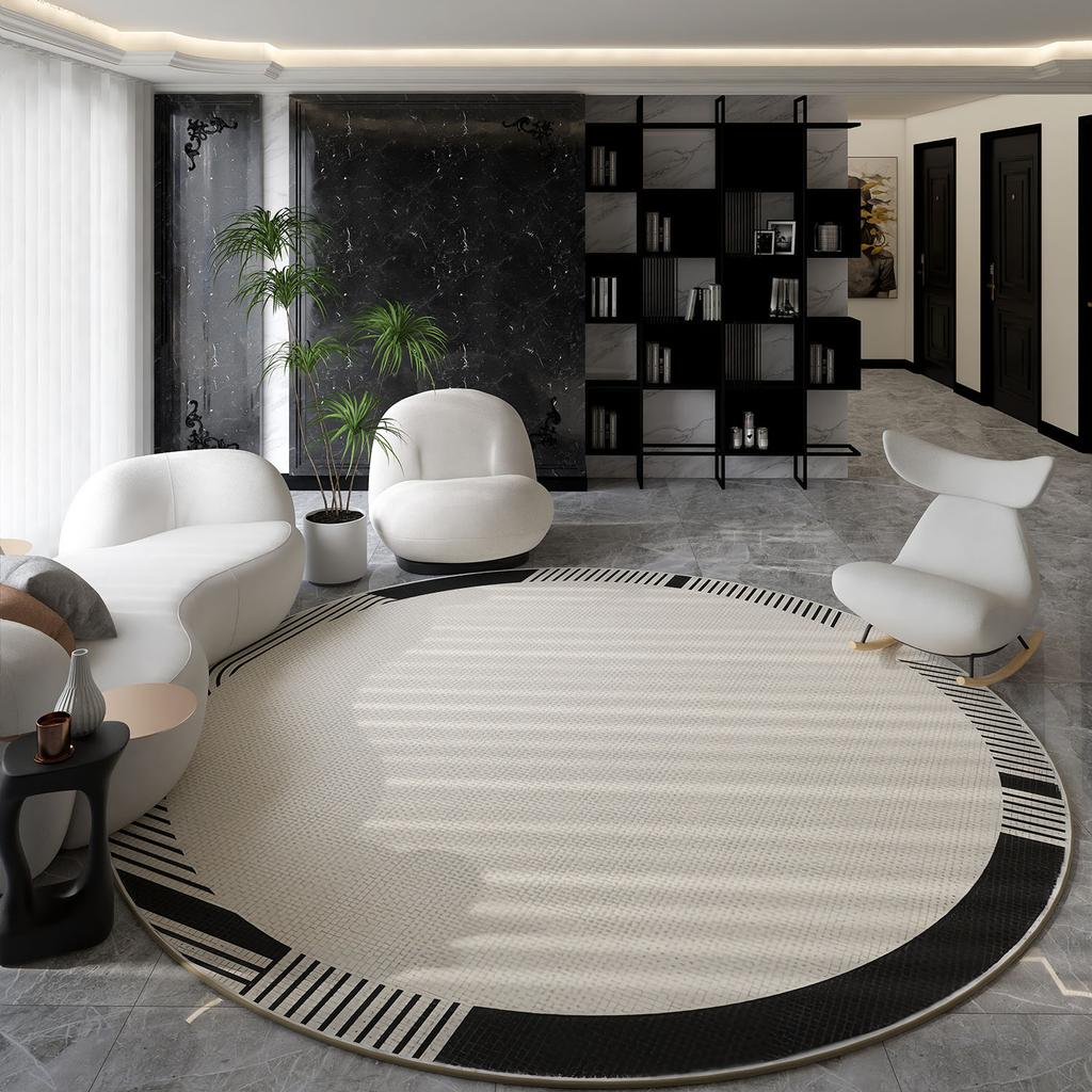 Nordic Style Living Room Decoration Round Carpet Light Luxury Rugs for Bedroom Thicken Plush Floor Mat Fluffy Soft Cloakroom Rug