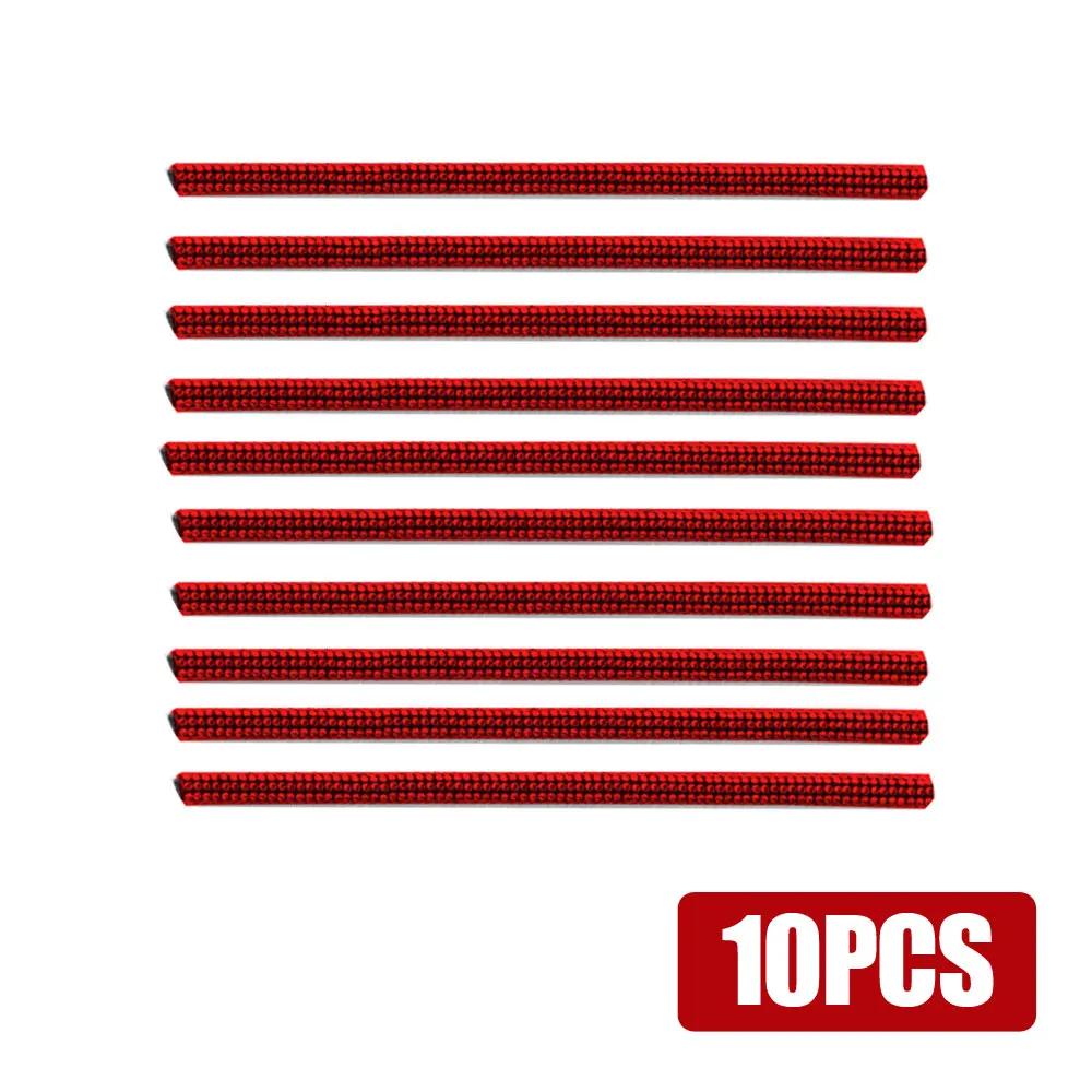 

10Pcs Universal Car Air Conditioner Outlet Trim Decorative Car Bling Kit U Shape Moulding Trim Cover Air Vent Strip Accessories красный