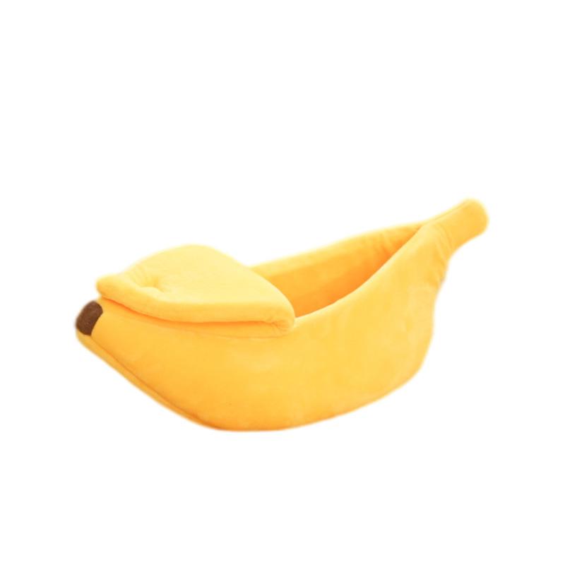 Four Seasons Pet Nest Banana Shape Warm Cat Nest Semi-enclosed Small Dog Kennel Hamster Nest Pet Bed