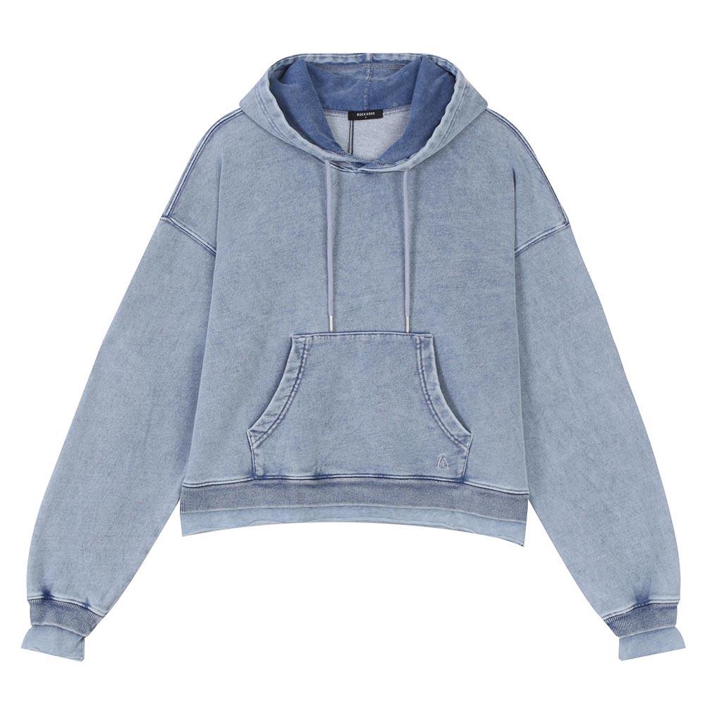 Women'S Dyed Hoodie Light Indigo