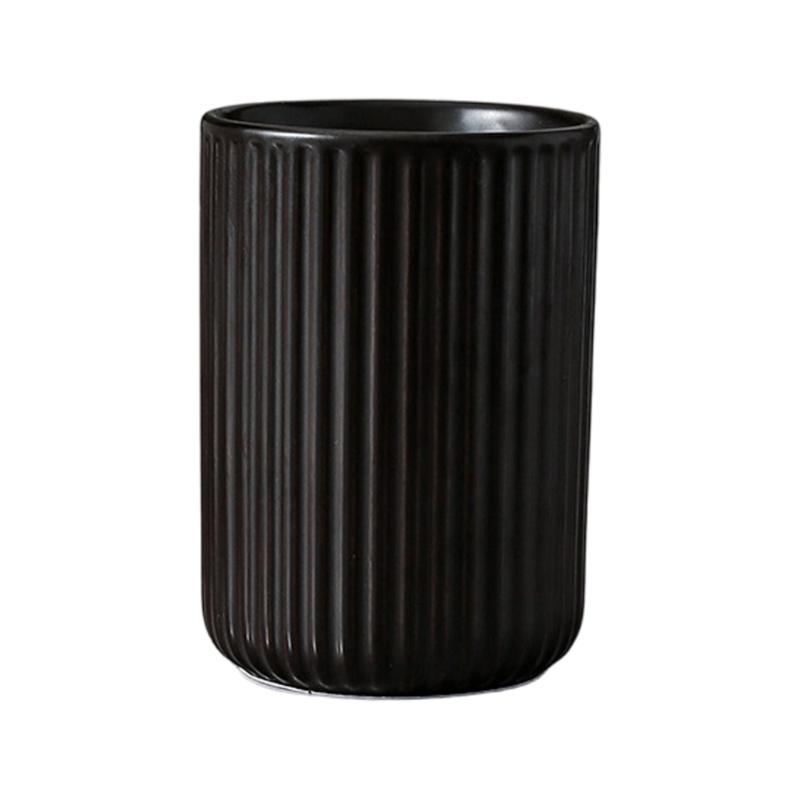 Textured Ceramic Bathroom Cup for Toothbrush Storage Daily Rinsing and Sink Counter Organization for Dorm Bathroom Use