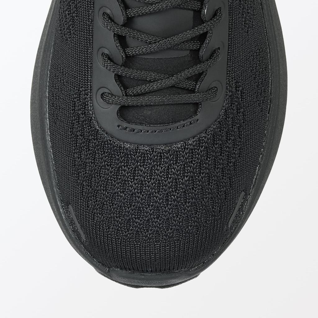 MUJI Women's Comfortable Curved Sole Sneakers, BI013A4A, Black, Size 22.0 Cm