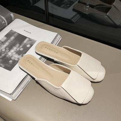 Frühjahr/Sommer Neue Damen Tasche Kopf Flachen Boden Hausschuhe Koreanische Ausgabe Temperament Damenmode Casual Hausschuhe Platz