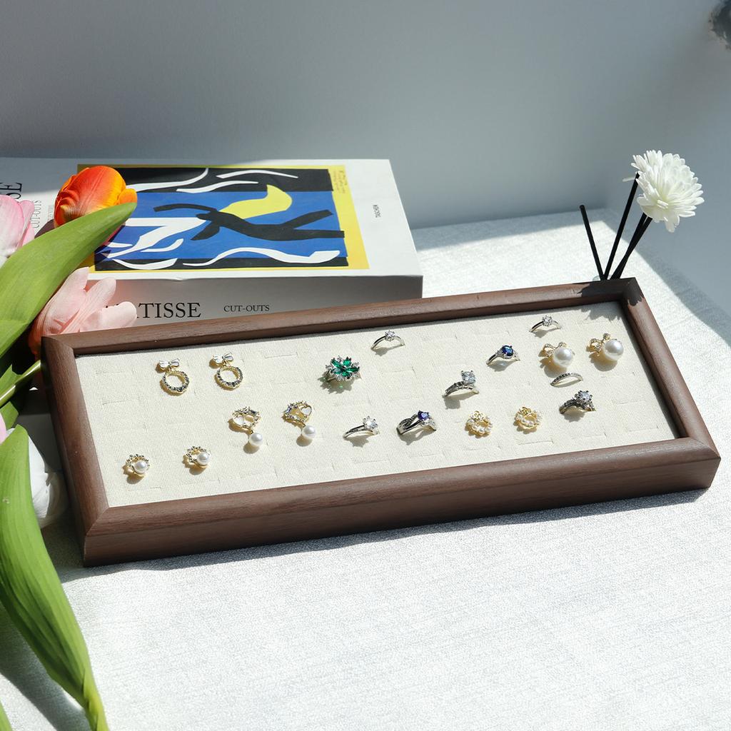 Jewelry Trays Velvet 50 Slot Rings Display Tray Large Capacity Finger Ring Stud Earrings Cufflink Storage Rack Organizer