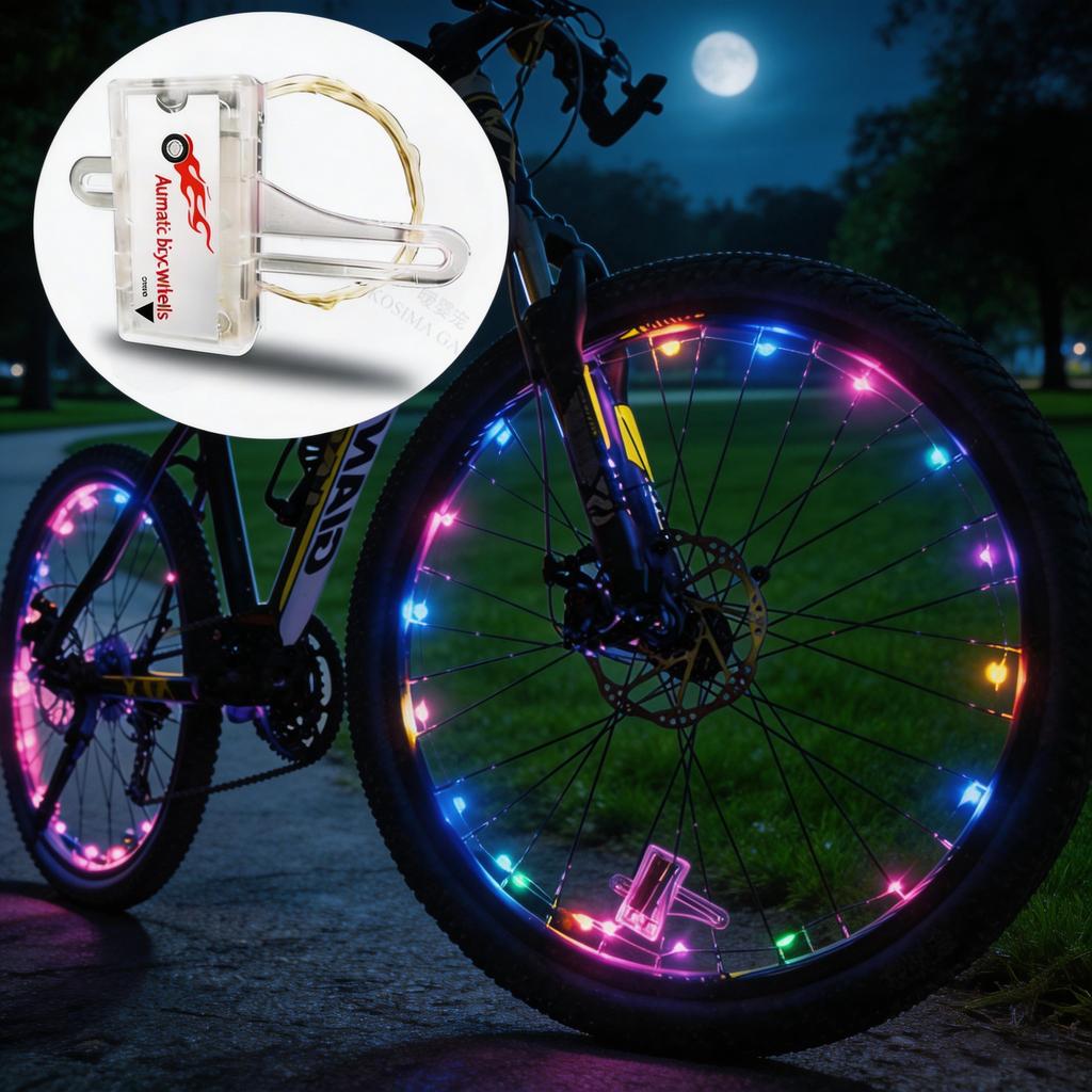 Accessoires de Vélo Lumières LED Roues Chaudes pour Vélo Lumières de Décoration de Cadre VTT Lumières de Rayons de Vélo Lumières de Roues de Vélo de Route pour Cyclisme