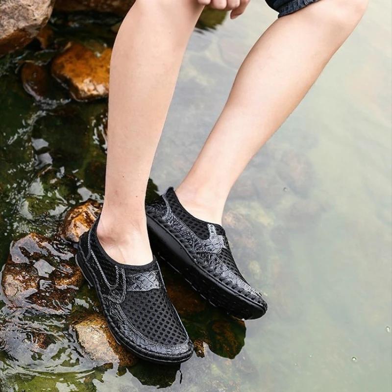 Fashion Breathable Shoes for Men Rubber Genuine Leather Mesh Color Buy New Summer Low Price Luxury H Cheap Liquidation Eva Man Sandals