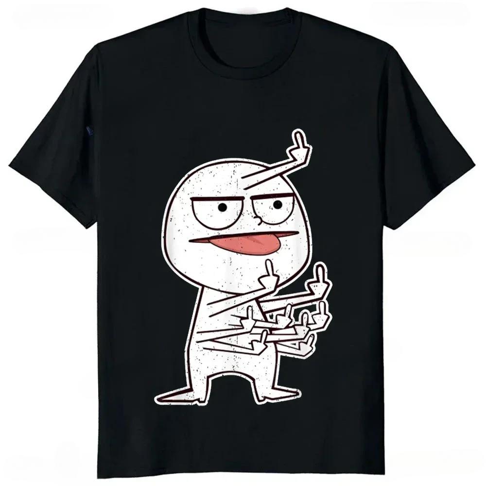 2025Degetul Mijlociu Amuzant Maniac Imprimat Tricou Bărbat Larg Casual Modă Harajuku Hip Hop Tricou Hipster Streetwear Confort
