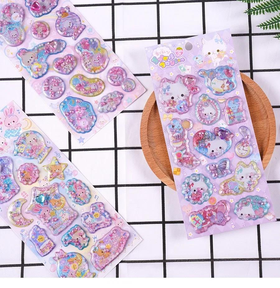 1Pcs Kawaii Cartoon Rabbit Stickers With Fragrant 3D Sticker Cute Bunny Decal Diary Scrapbooking Stationery Sticker