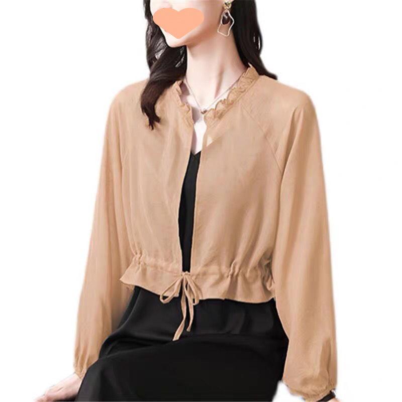 Cardigan Parasole in Chiffon: Leggero Sciarpa Estiva per Vestiti Canottiera, Giacca Corta Larga Modellante.