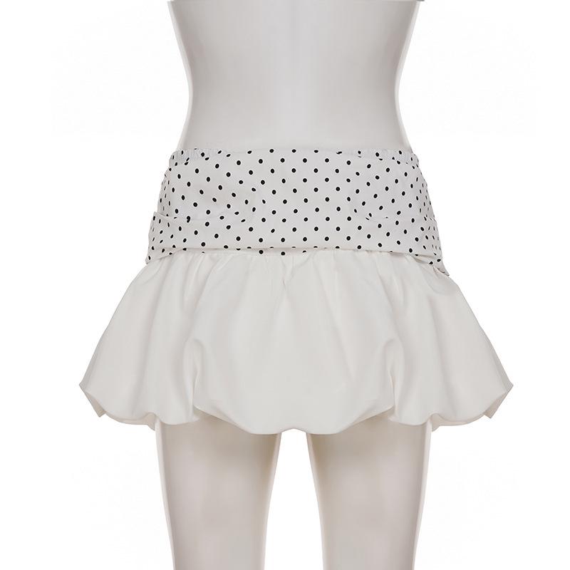 French Sweet & Spicy Polka Dot High-Waisted Tulip Hem Skirt