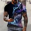 3D Wolfsbestie Aufdruck Herren und Damen Freizeit Kurzarm T-Shirt Rundhals Mode Trend Super Cool Herren Täglich Neue Kleidung
