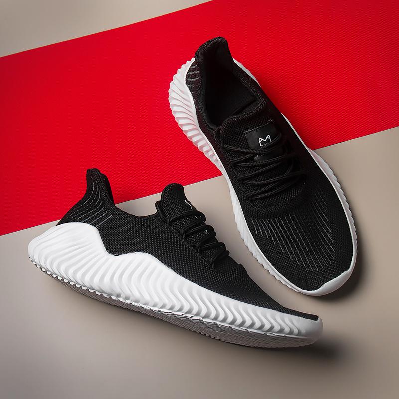 Fashion Men Sneakers Men Shoes Lightweight Running Shoes Sports Mens Athletic Shoes Solid Black White Gray Big Size 47