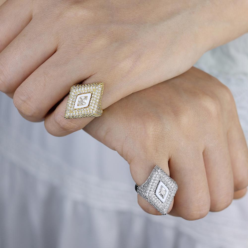 High Quality New Women Jewelry Open Adjusted Size #4.5 Geometric Pinky Ring