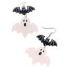 Halloween Contrasting Color Earrings Lightweight Acrylic Ear Studs Creative Stud Earring for Costume Get-Together Party