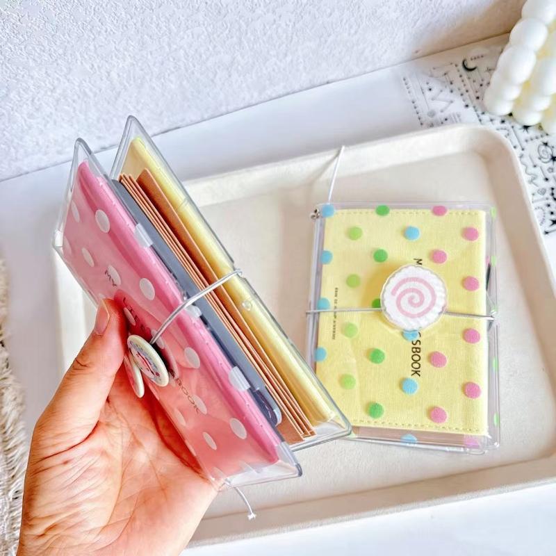 1Pcs Polka Dot Print Passport Holder Clear Elastic Band Design Passport Cover Portable Transparent Passport Protector Case