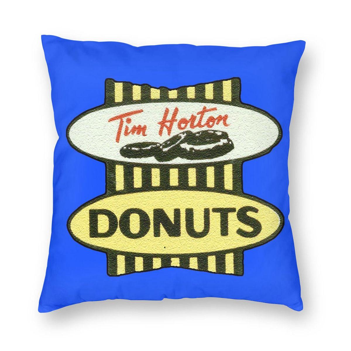 Tim Horton Donuts Square Pillowcase Polyester Linen Velvet Printed Zip Decor Pillow Case Bed Cushion Cover 30cmx30cm