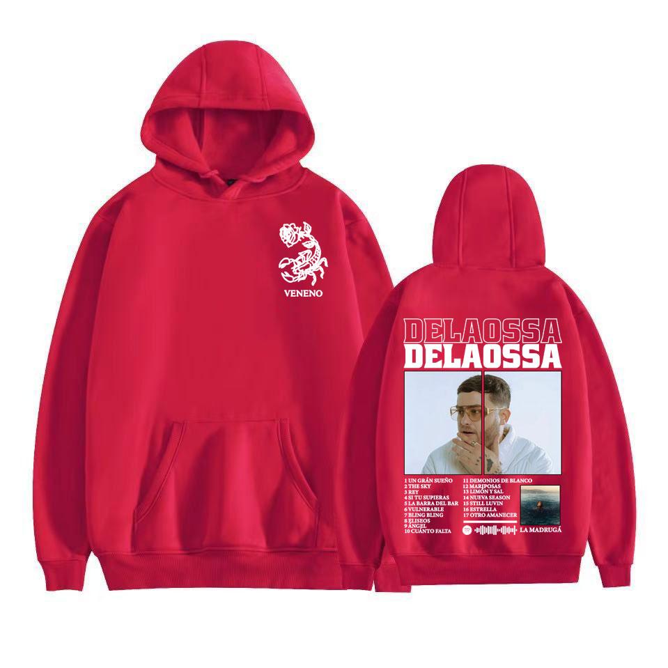 Rapper Delaossa Album Tour 2025 Merch Hoodies Men's Women Harajuku Hip Hop Pop Music Sweatshirts Casual Comfort Oversized Hoodie