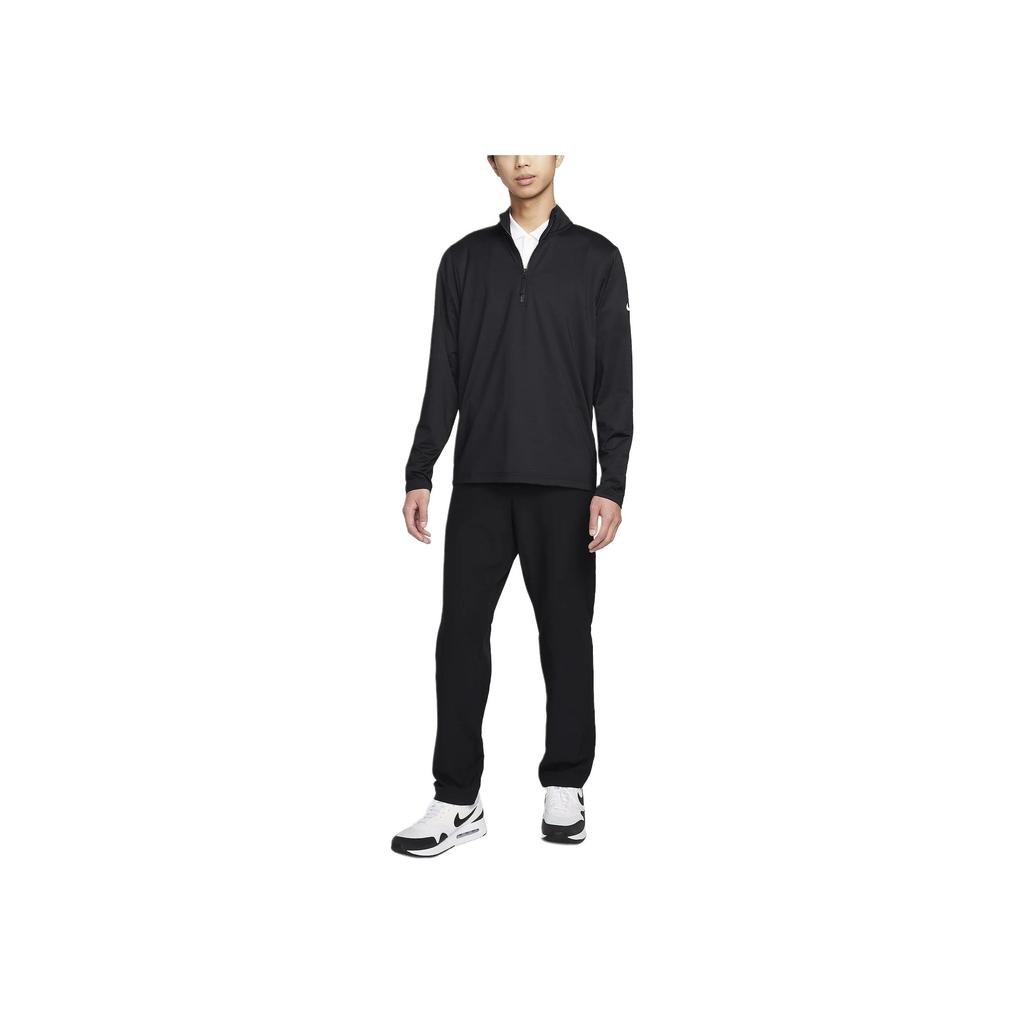 Nike Victory Solid Color Stand Collar Half Zip Casual Long Sleeve T-Shirt Men Tops Black FD5838-010