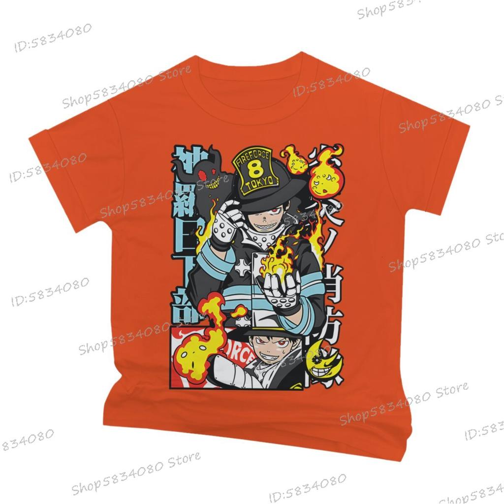 Fire Force Print Unisex Fashion Casual Tshirt Unisex Street Graphic Anime Tee Fire Force Classic Vintage T Shirts Anime Apparel