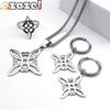 Stainless Steel Zircon Set Witchcraft Witch Celtic Irish Knot Pendant Necklace Fashion Earring Bracelet Ring Nudo De Bruja