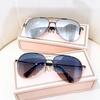 Stylish Gradient Tint Sunglasses for Men Big Frame Pilot Sun Eyeglasses Brand Style Design Anti-reflective Lunette De Soleil Homme