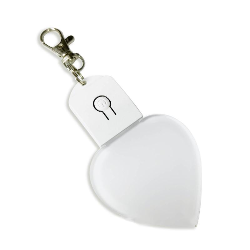 LED Light Sublimation Ornament Blanks for DIY Crafts and Christmas Decoration Clear Acrylic Heart Shaped Keyring Pendant