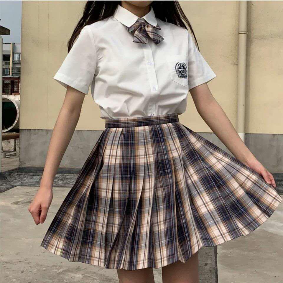 Authentic Japanese JK School Uniform Set - Gentle Cut Sailor Suit with Pleated Skirt