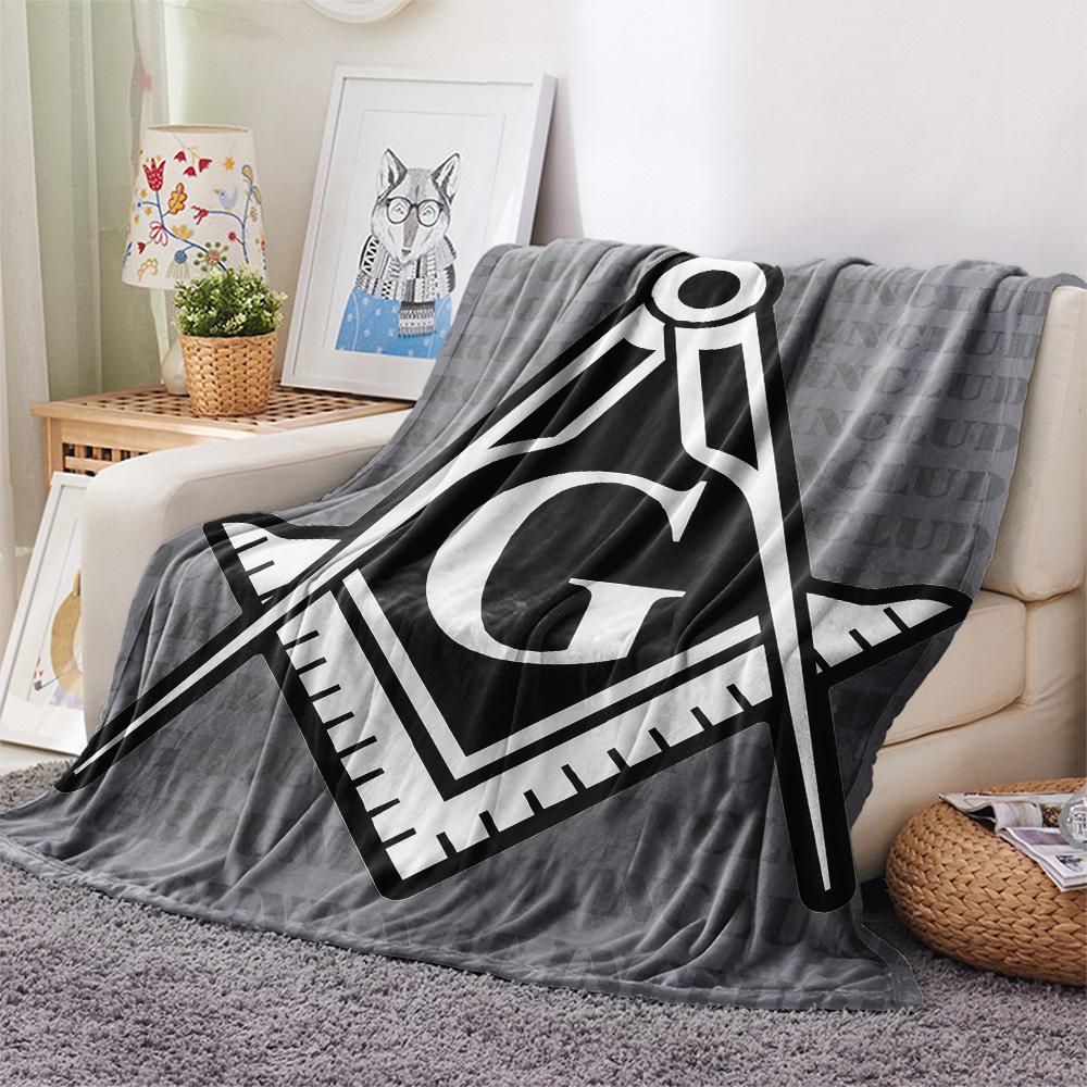 Freemasonry  Print Flannel Blanket, High Quality Comfortable for All Seasons, Home Decor, Warmth and Comfort