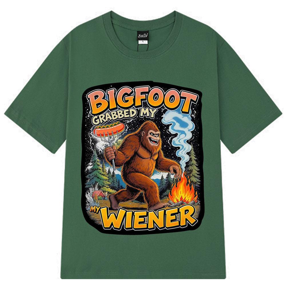Bigfoot Hat Mein Würstchen Gegriffen Lustiges Meme T-Shirt Herren Damen Vintage T-Shirts Sommer Baumwolle Mode Hip-hop Lässige T-Shirts Streetwear
