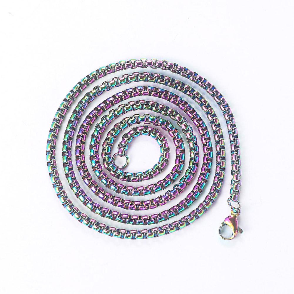 Stainless Steel Chain Necklace For Women Jewelry Thick Box Chains Female Neck Accessories Men Gifts C021