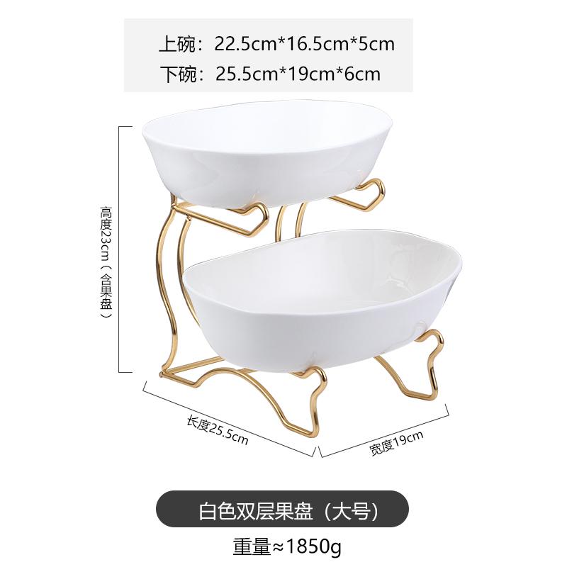 Wrought Iron Ceramic Plate Cake Pan Display Stand Dessert Plate Cake Pan Fruit Plates Decorative Frame Snack Tray Salad Bowl