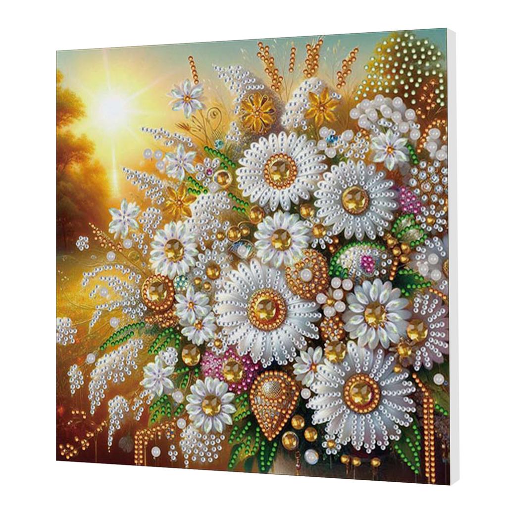DIY Special Shape Drill Art Craft Pearl Diamond Painting with Frame 25x25cm Pearl Art Painting Set for Adults Home Wall Decor