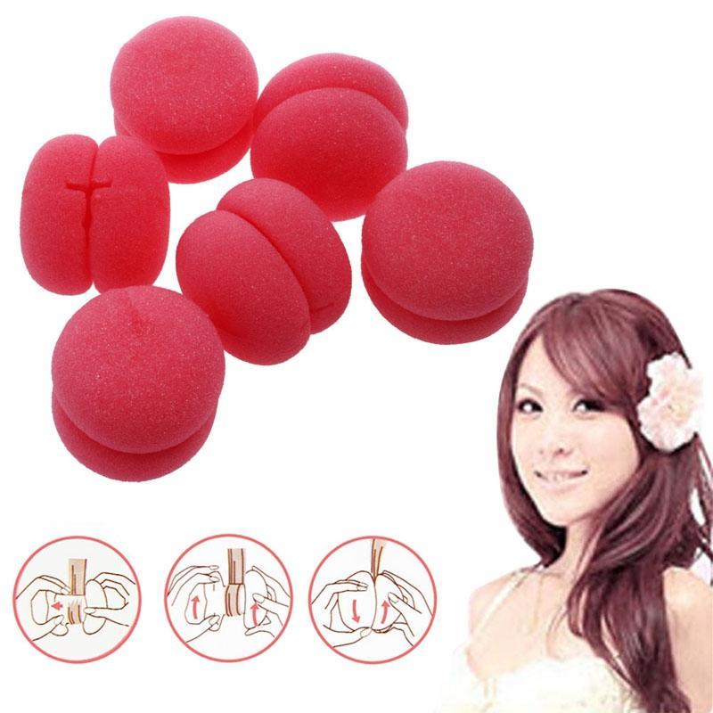 Balls Hair Rollers Curlers Bun Round DIY Soft Foam Sponge Tools uygun