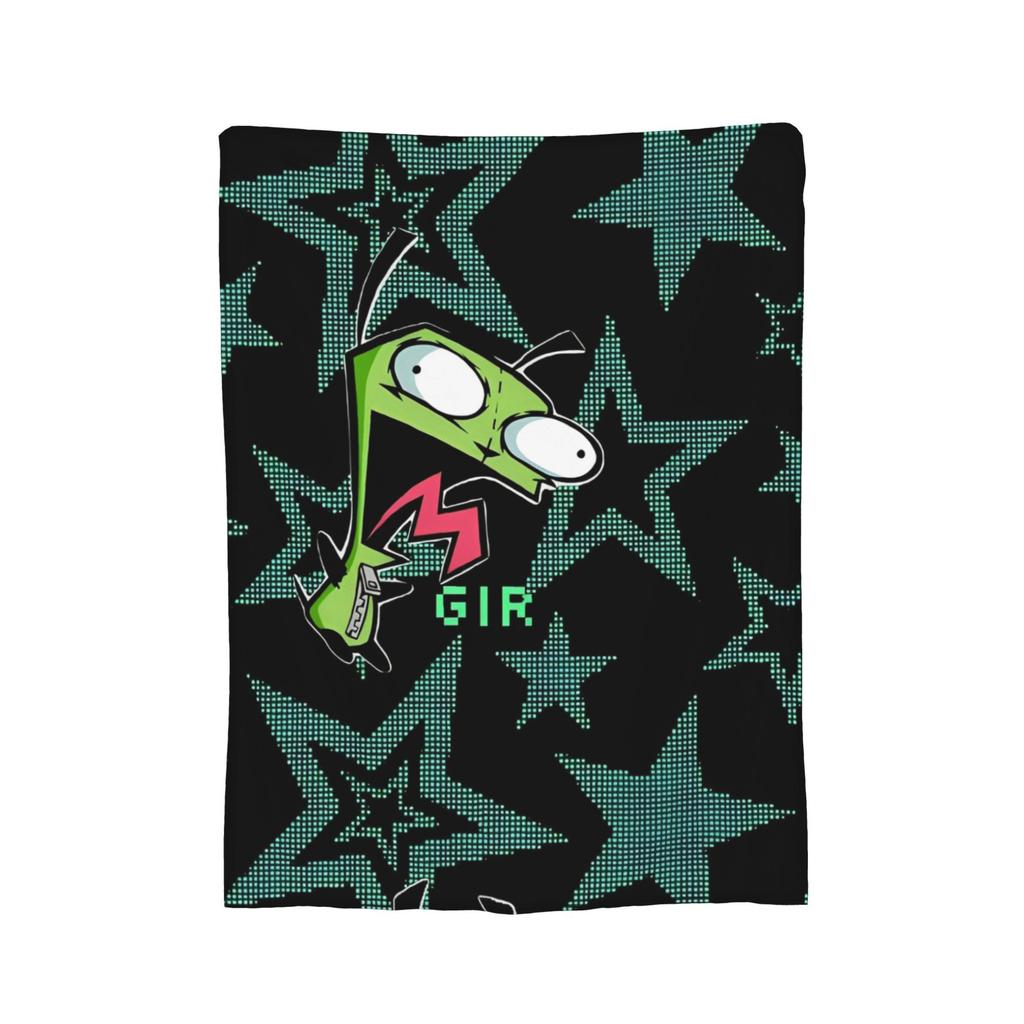 Invaders Zims Kawaii Cartoon Blanket Flannel Vintage Breathable Throw Blankets for Bedspread Summer,