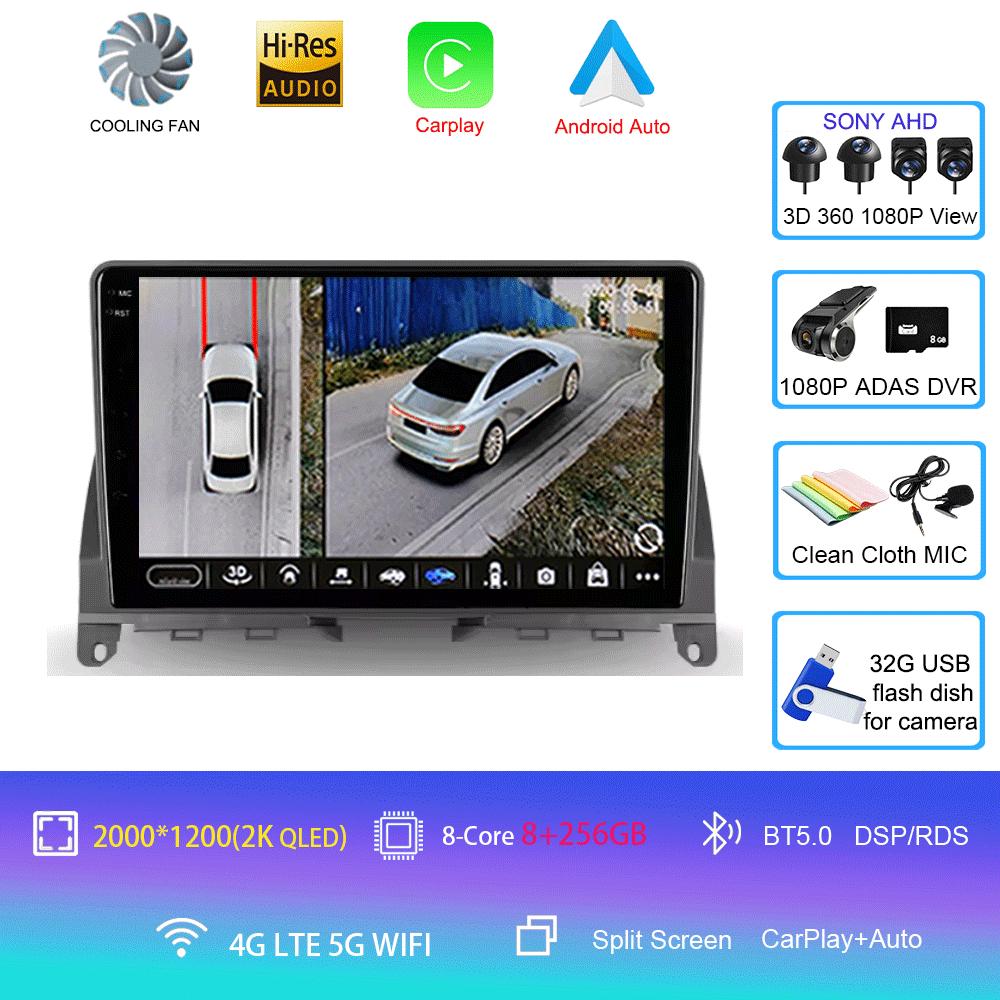Android 14 For Mercedes Benz C Class 3 W204 S204 2006 - 2011 Car Radio Multimedia Video Player Navigation Stereo GPS No 2din 2 D