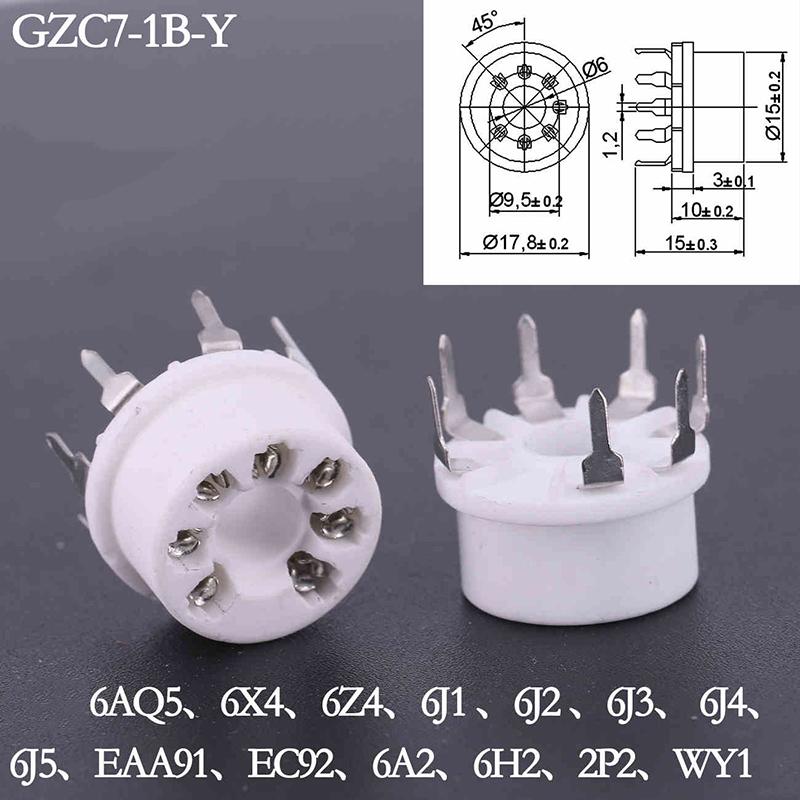 1PCS 6AQ5 EAA91 6J1 6J2 6X4 6Z4 Tube Socket Gold-plated Socket For 7Pin B7G Vaccum Tube Amplifier Audio DIY