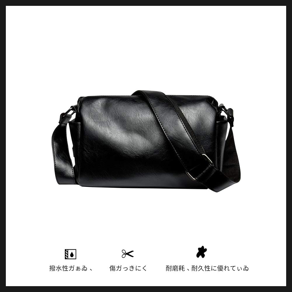 Mini Shoulder Horizontal Shoulder Mini Popular Small Messenger Crossbody Commuting Cycling Black [Whatna] Bag, Type, Men's Pouch, Pouch, Leather,