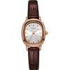 Godi Retro Oval Ladies’ Waterproof Quartz Watch with Genuine Leather Strap