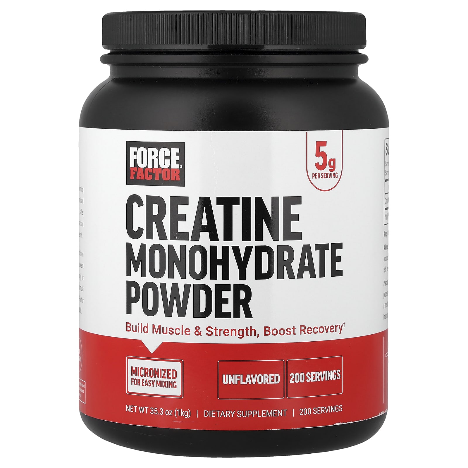 

Force Factor, Creatine Monohydrate Powder, Unflavored, 1 kg (35.3 oz)