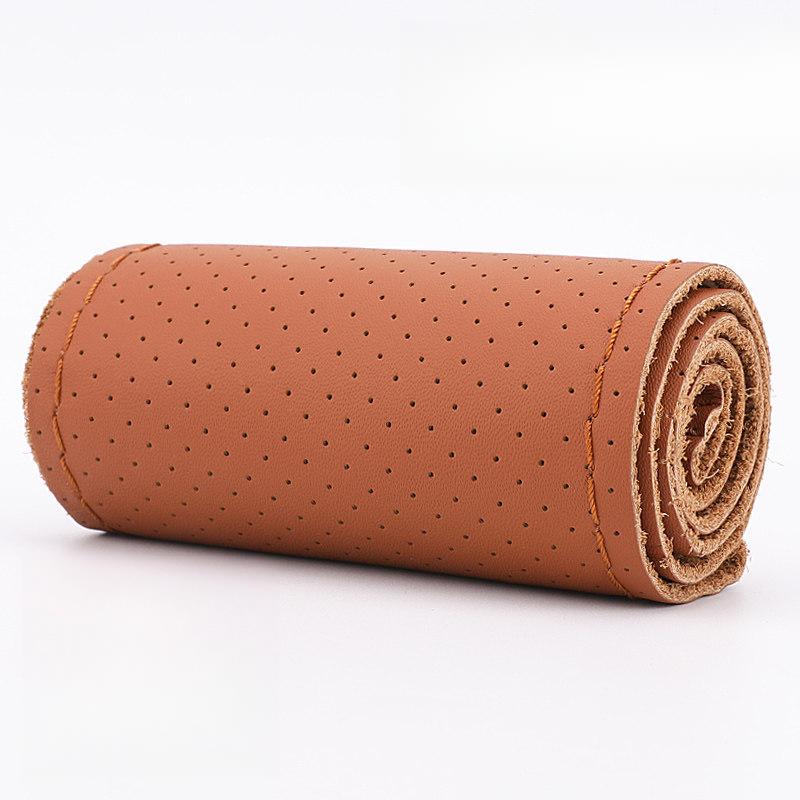 Soft Leather Steering Wheel Cover DIY Sewing Leather Braiding Cover Universal Steering Wheel Cover Made of Genuine Leather Braid
