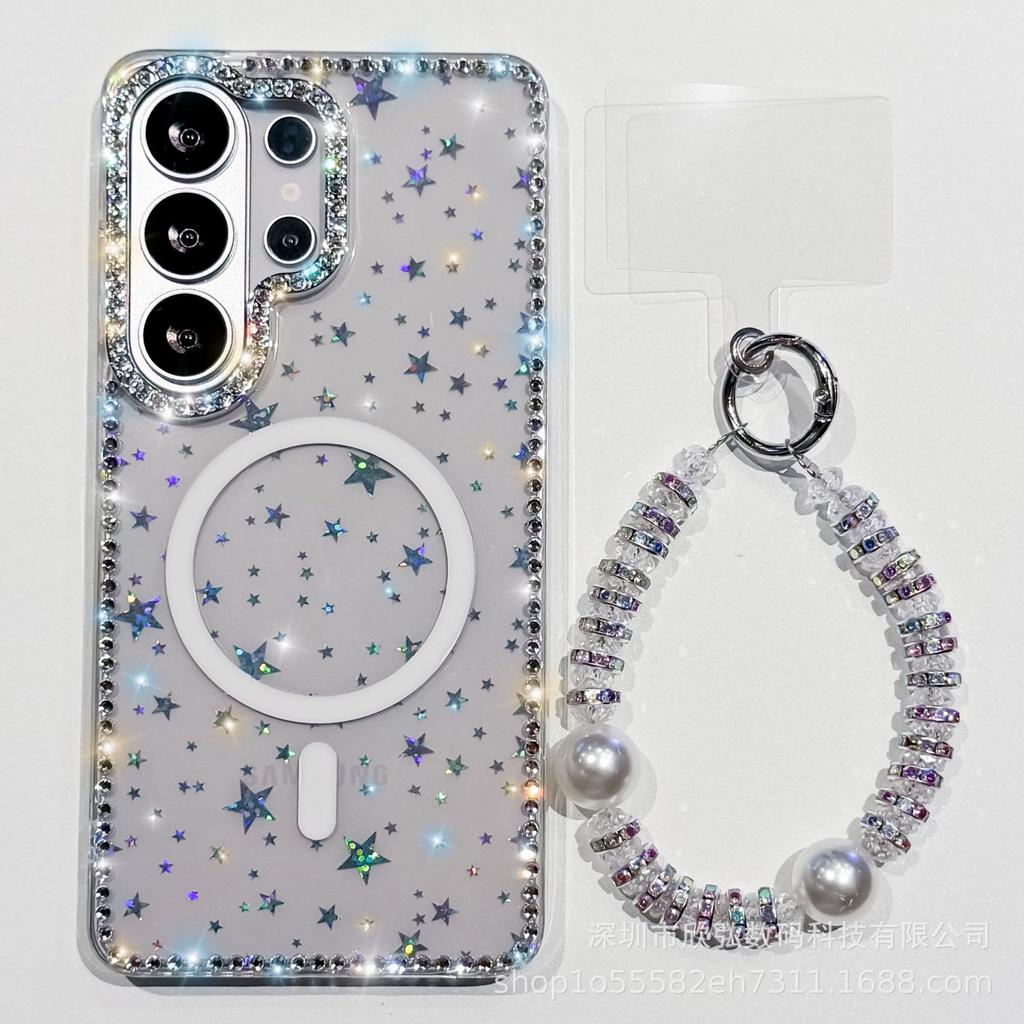 Samsung S11Ultra flash diamond IMD strong magnetic mobile phone case S11FE flash powder laser love S11 protective case