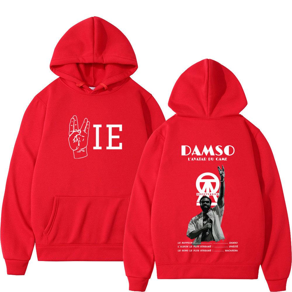 Vintage Rapper Damso Tour 2026 Print Hoodie Men Women Fashion Pullover Long Sleeves Loose Casual Vintage High Quality Fleece Sweatshirts